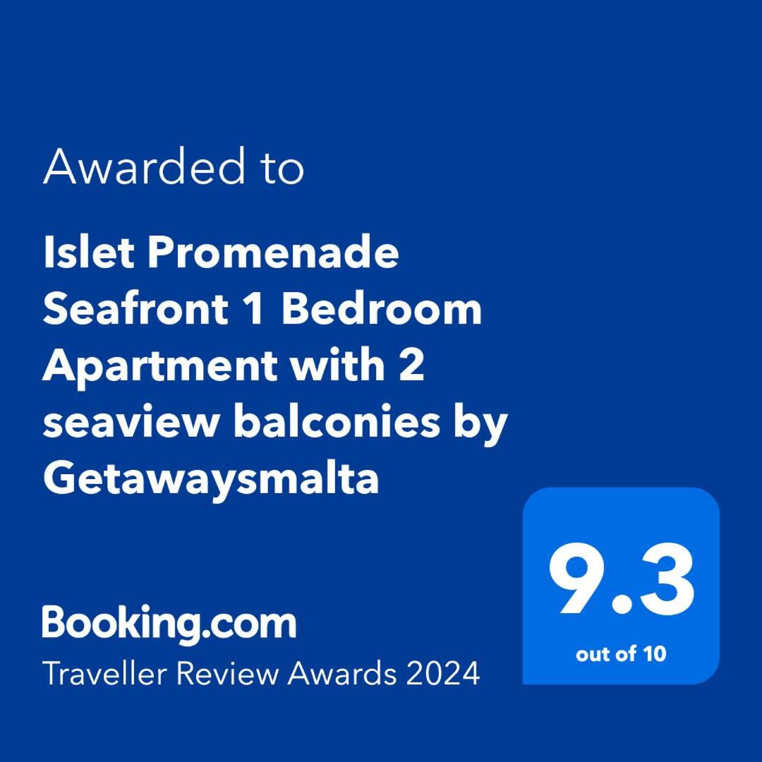 Islet Promenade Seafront 1 Bedroom With Sea View Balcony By Getawaysmalta *